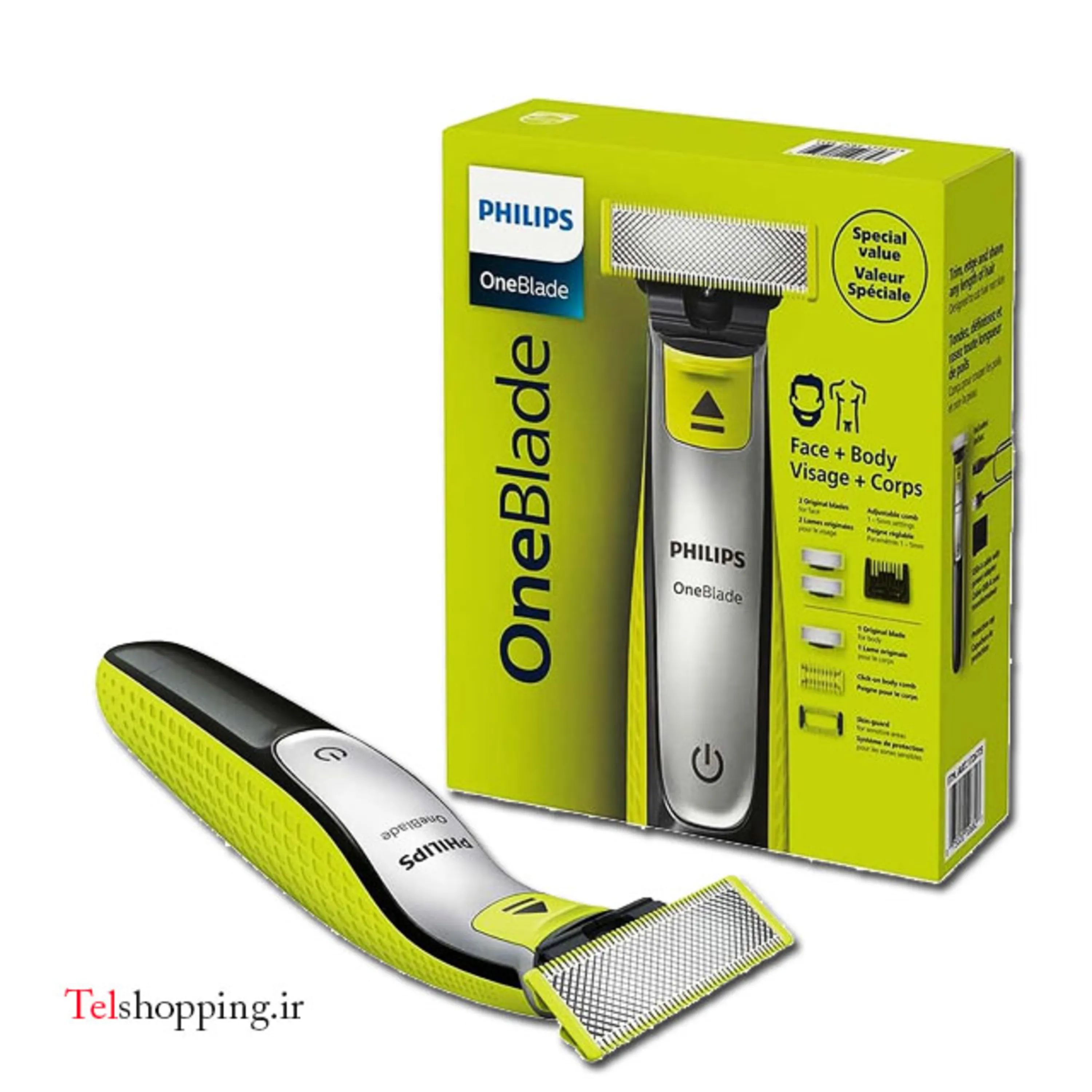 ست ماشین اصلاح موی صورت و بدن فیلیپس مدل QP2834